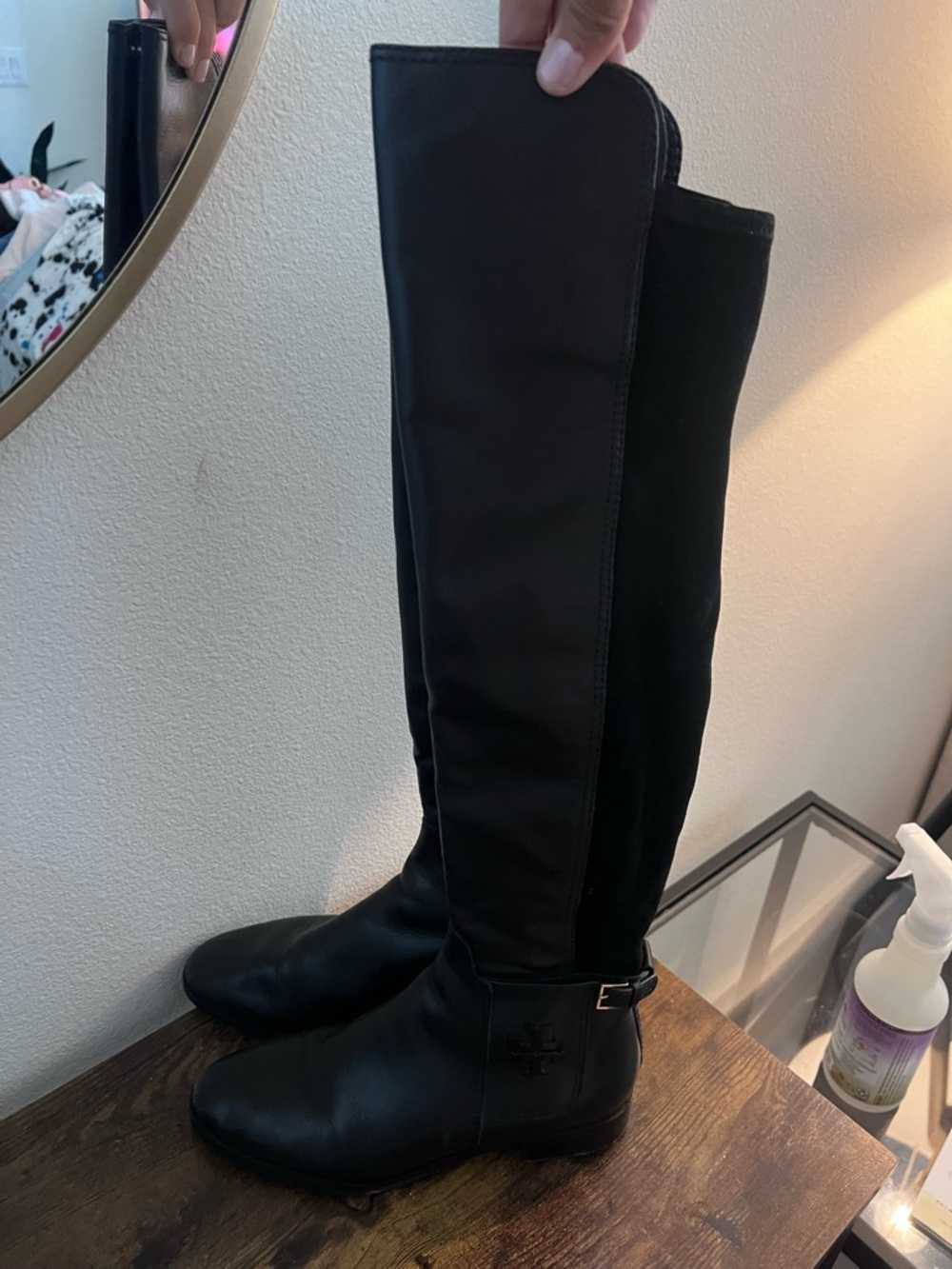 Tory Burch Black Over-the-Knee Riding Boots